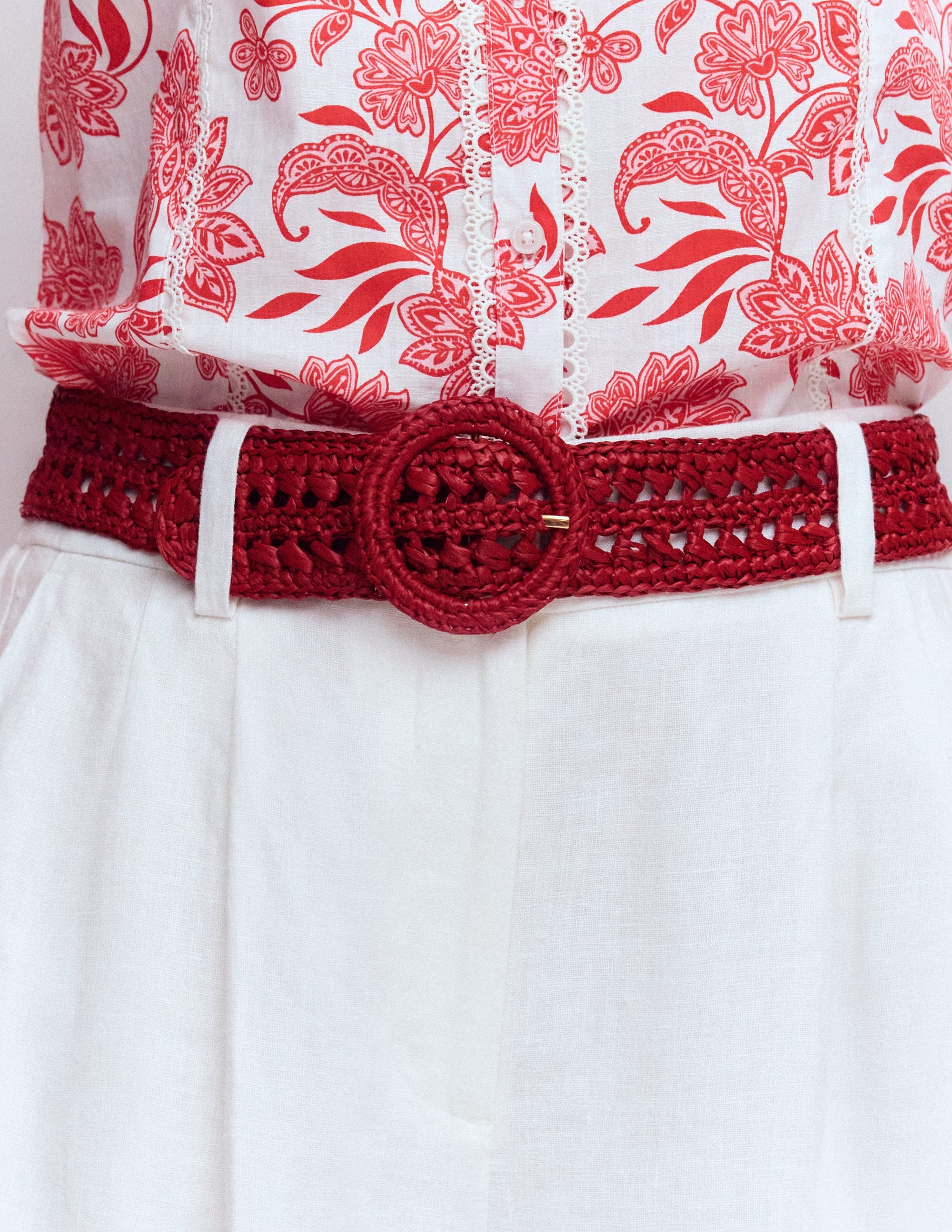 Interest Raffia Belt-Red - Image 2