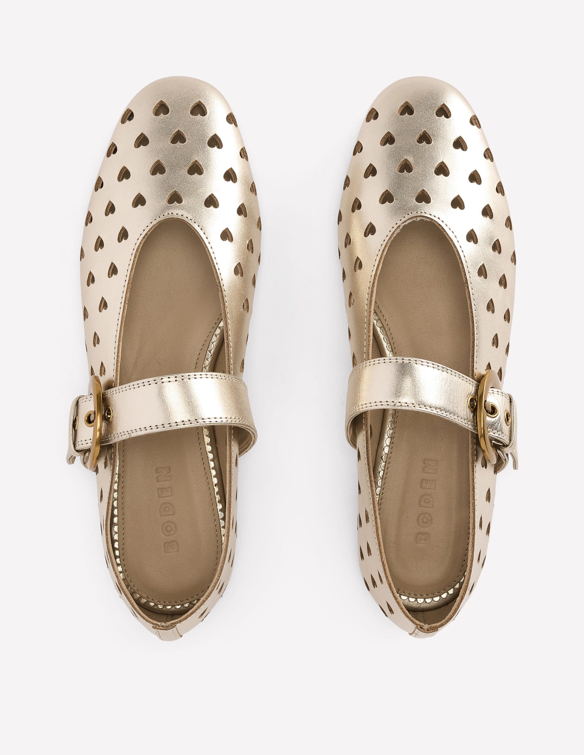 Kylie Flat Buckle Mary Janes-Gold-6