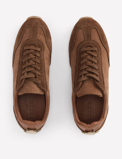 Delphine Slim Sole Trainers-Tan-6
