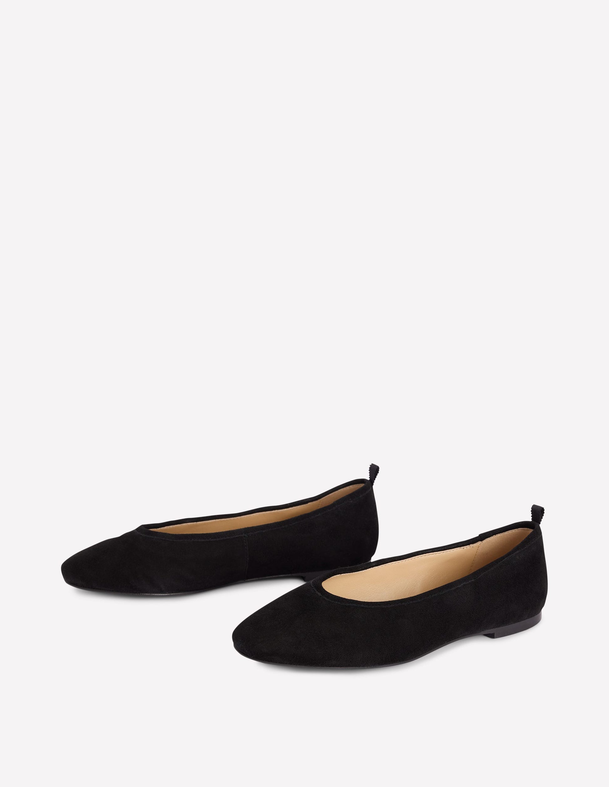 High Cut Ballet Flats-Black-3