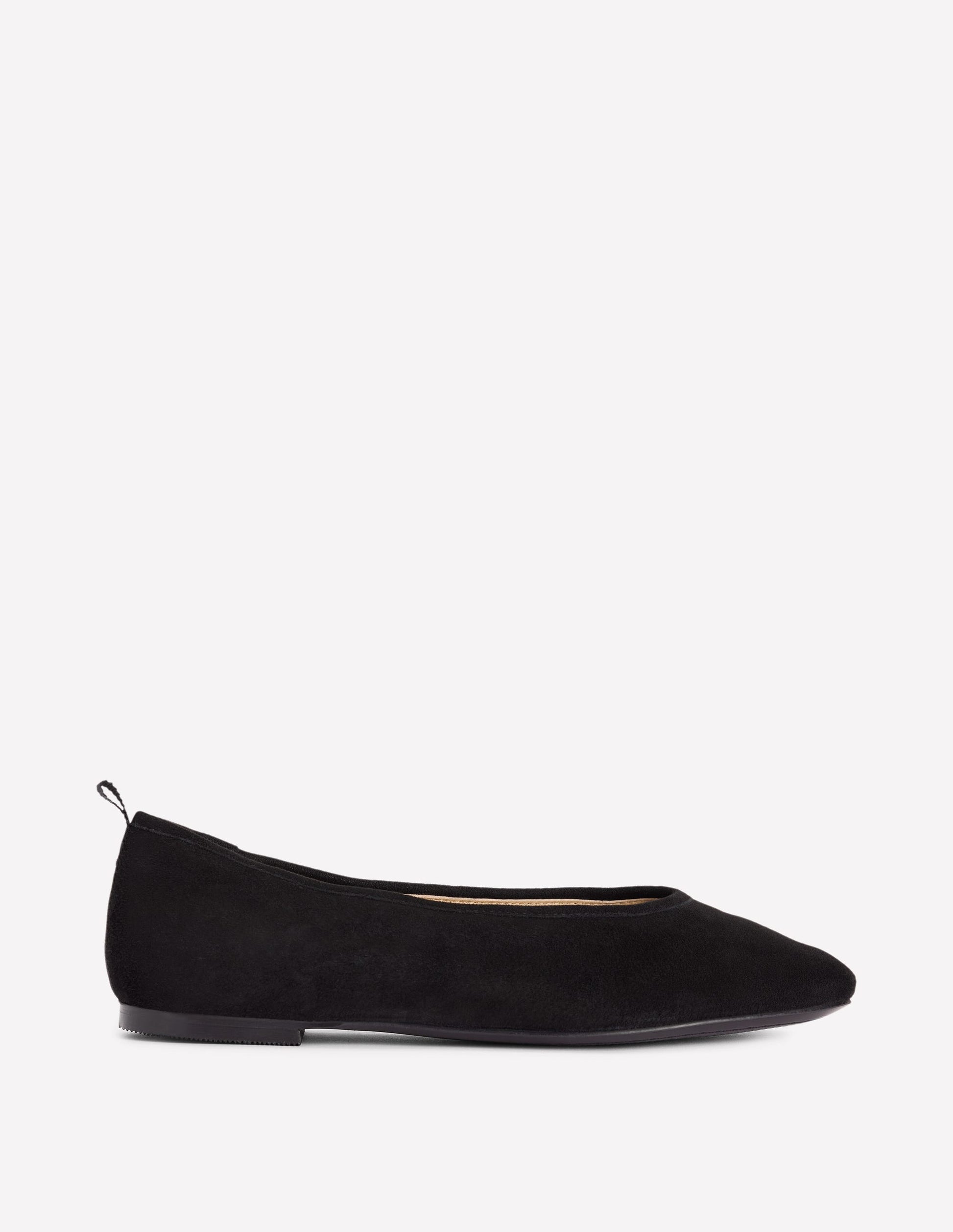 High Cut Ballet Flats-Black-2