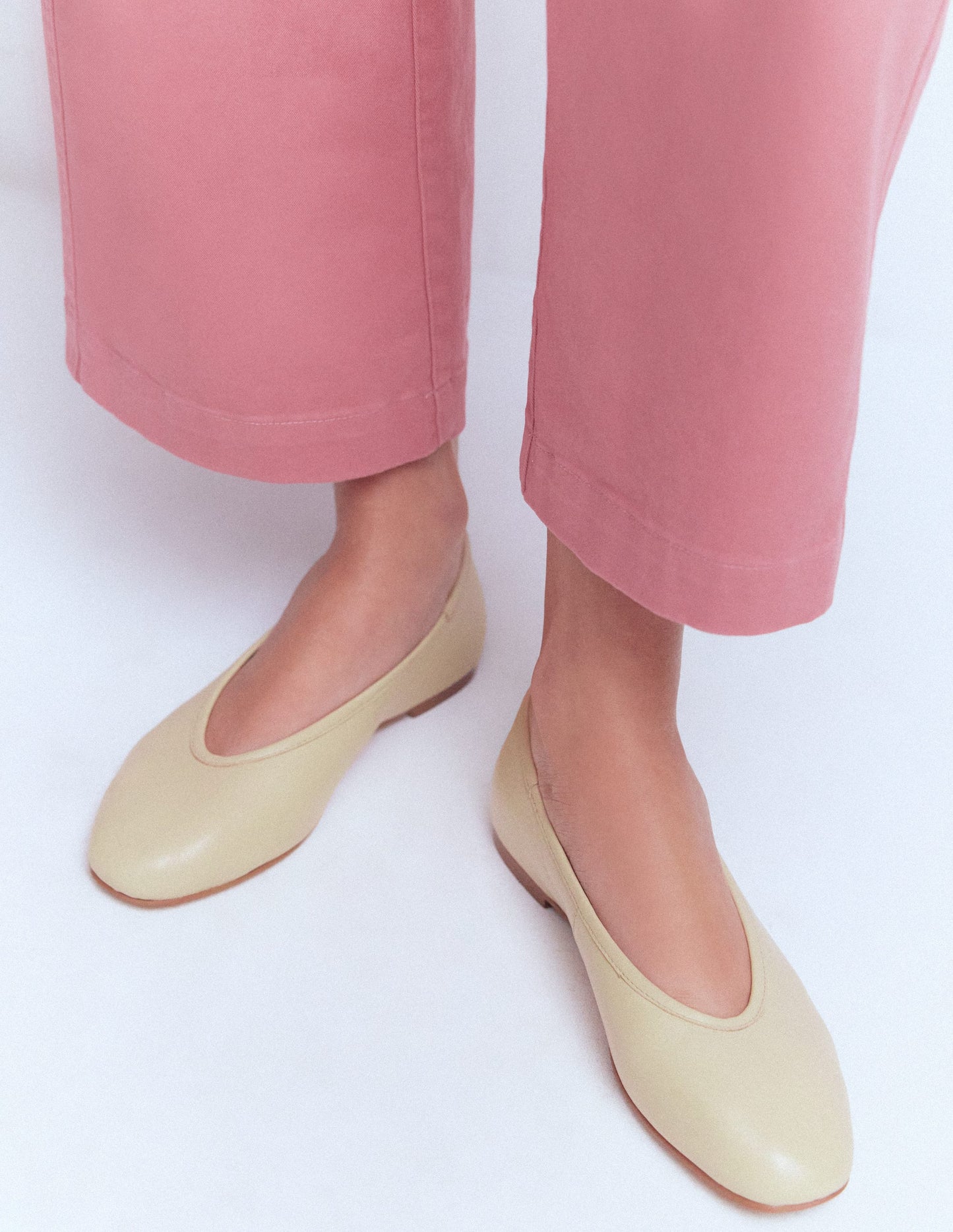 High Cut Ballet Flats-Butter Yellow