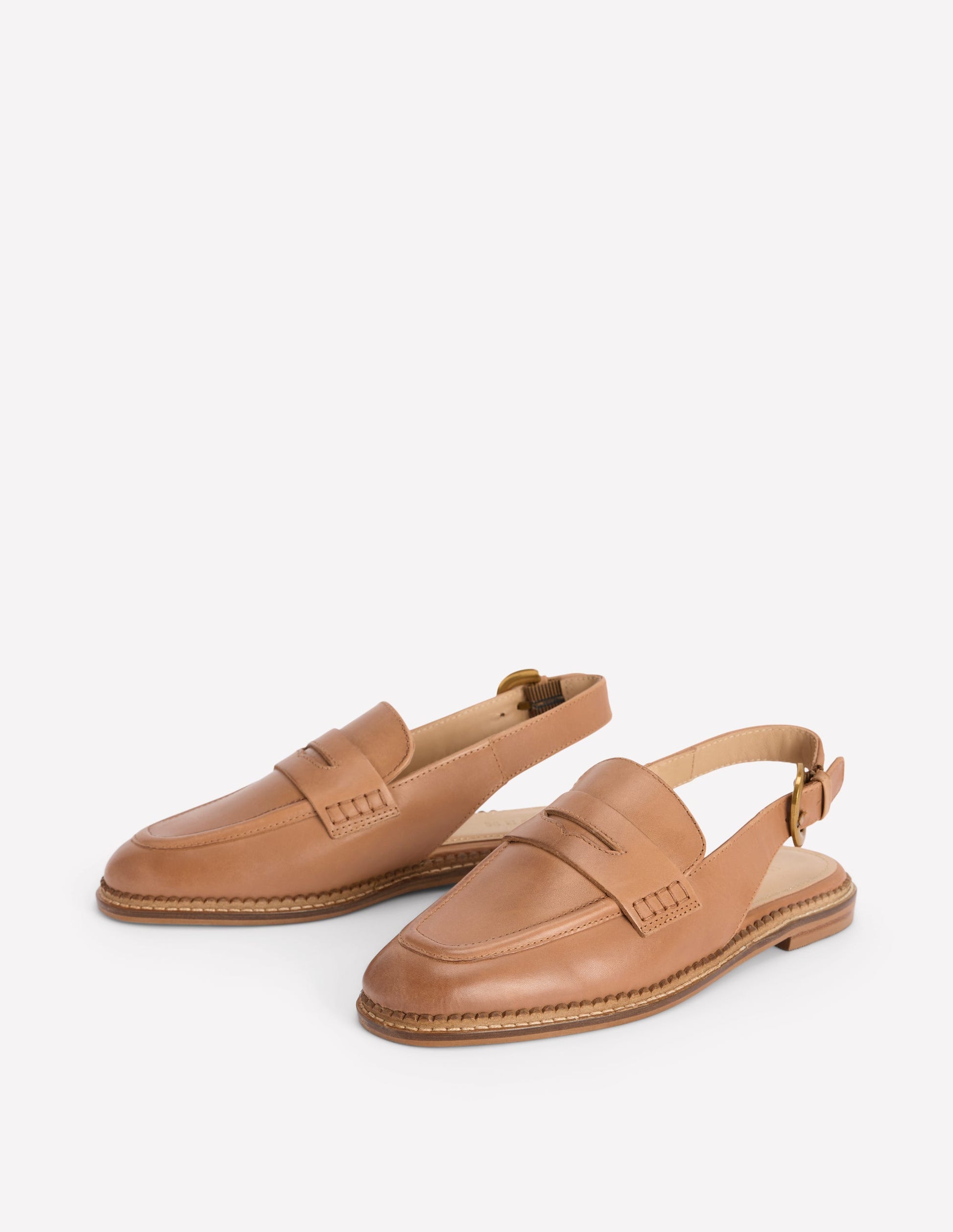 Slingback Penny Loafer-Tan-6