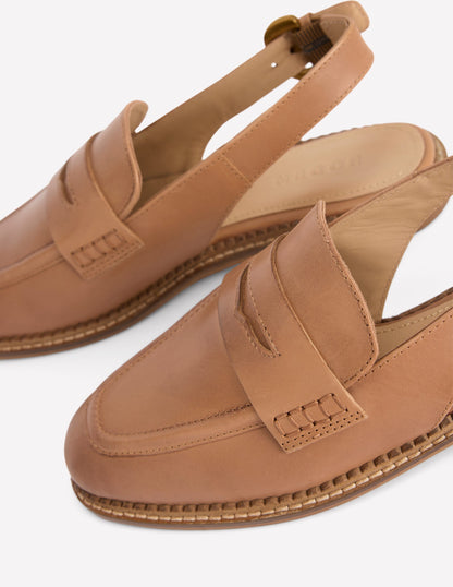 Slingback Penny Loafer-Tan-7