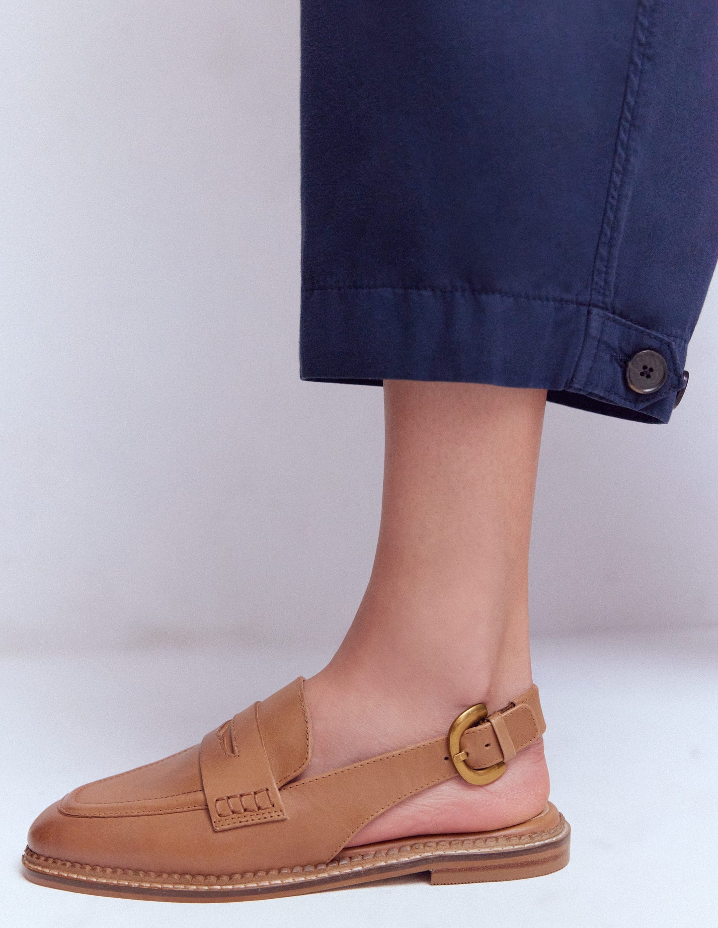 Slingback Penny Loafer-Tan