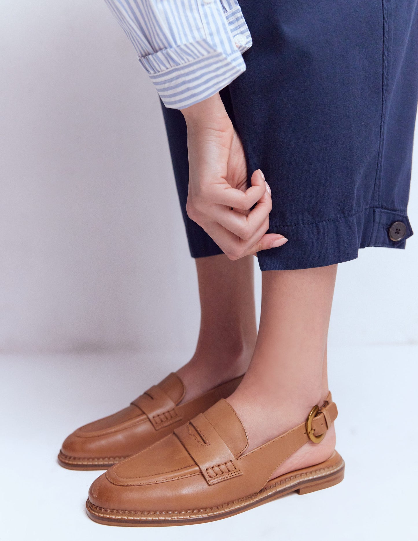 Slingback Penny Loafer-Tan