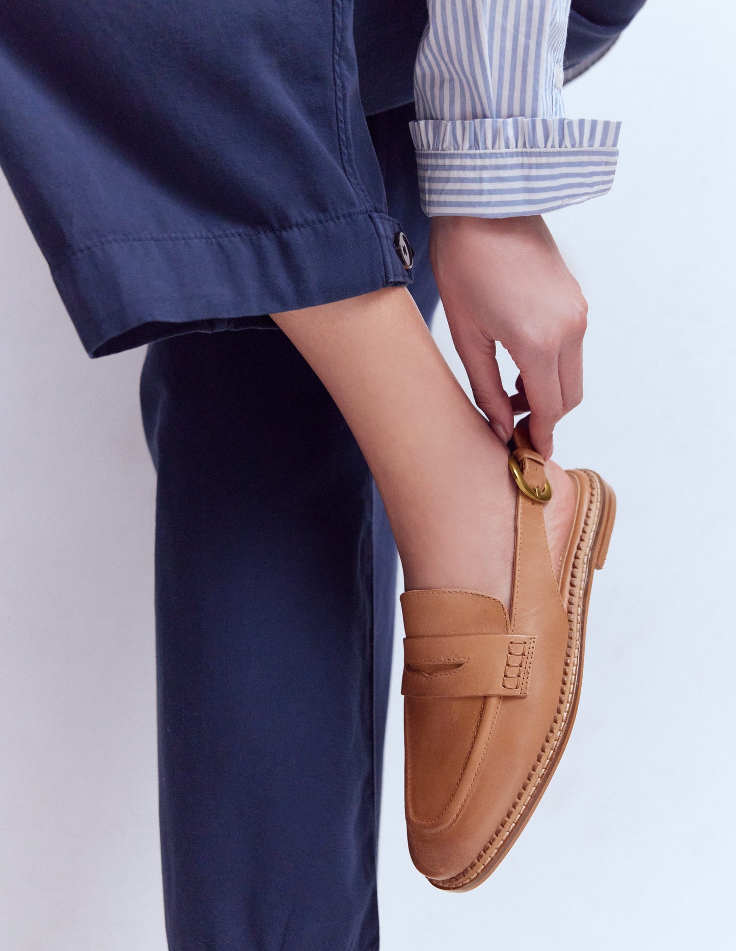 Slingback Penny Loafer-Tan