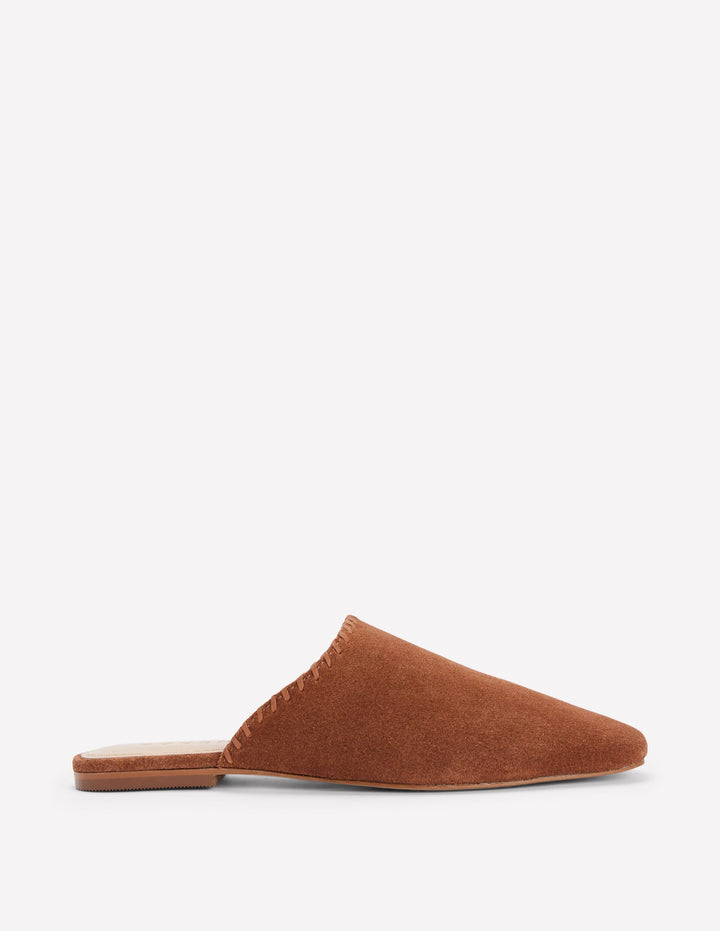 Mule Slipper Loafer-Tan Suede