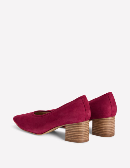 Closed Back Block Heel-Red-5