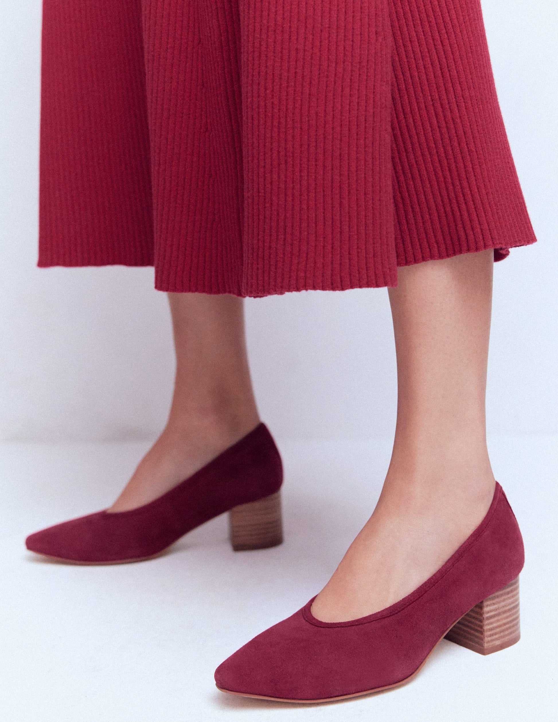 Closed Back Block Heel-Red-2