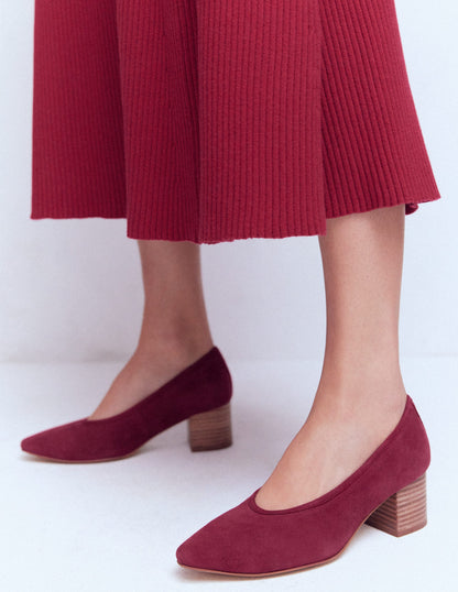 Closed Back Block Heel-Red-2