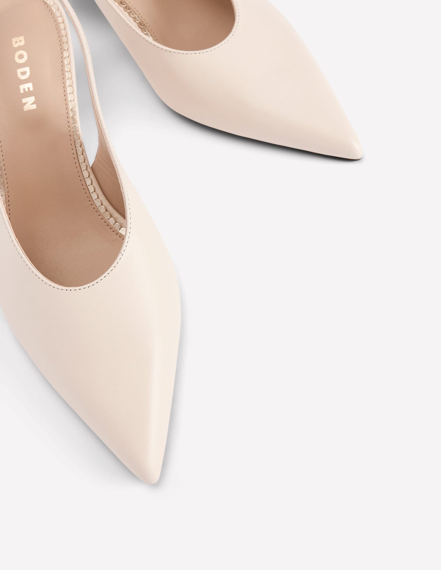 High Cut Slingback Court-Ecru
