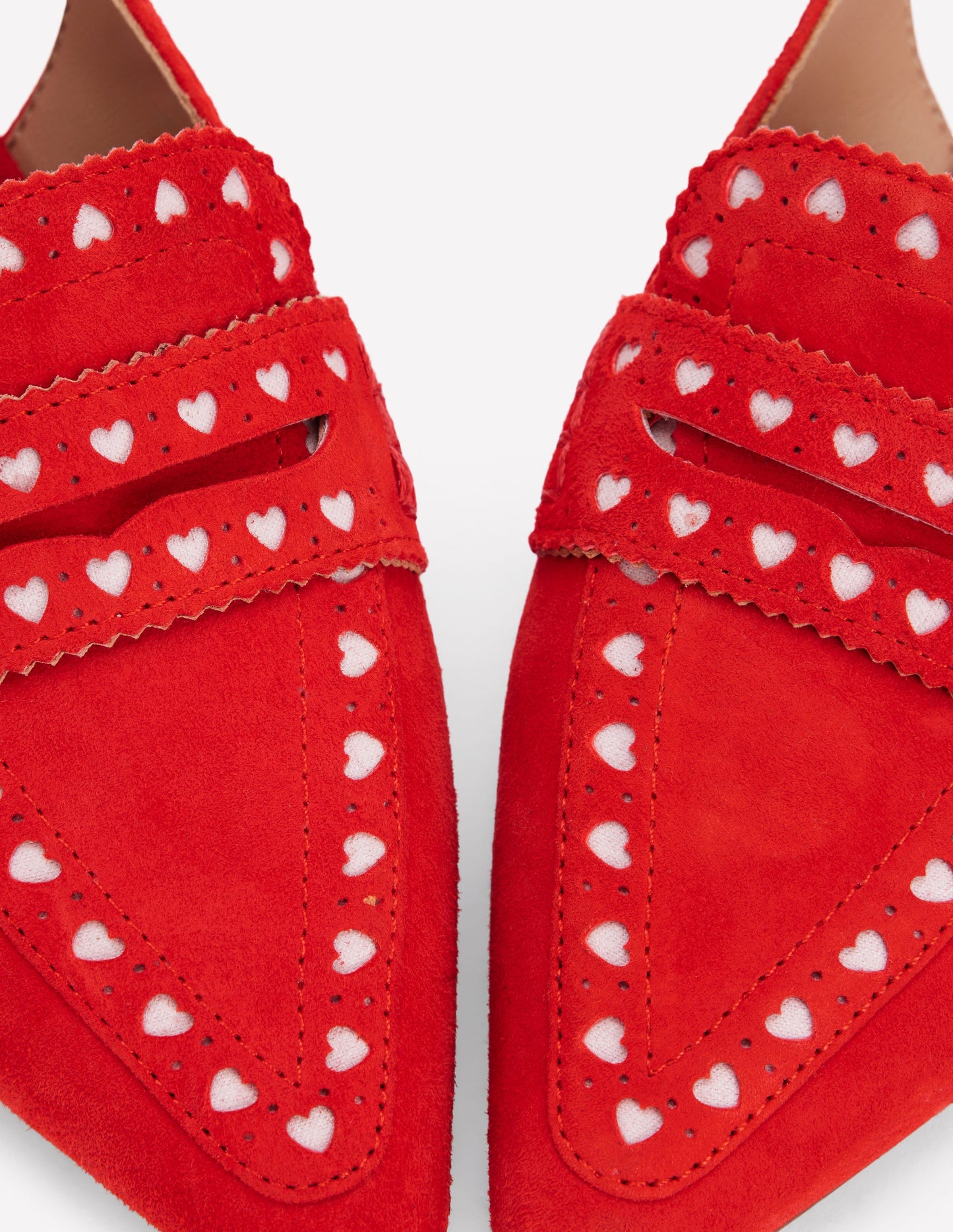 Brogue Slingback Kitten Heel-Red