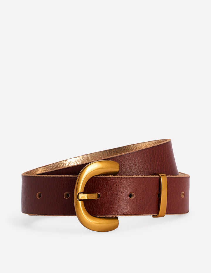 Chunky Hardware Belt-Dark Tan
