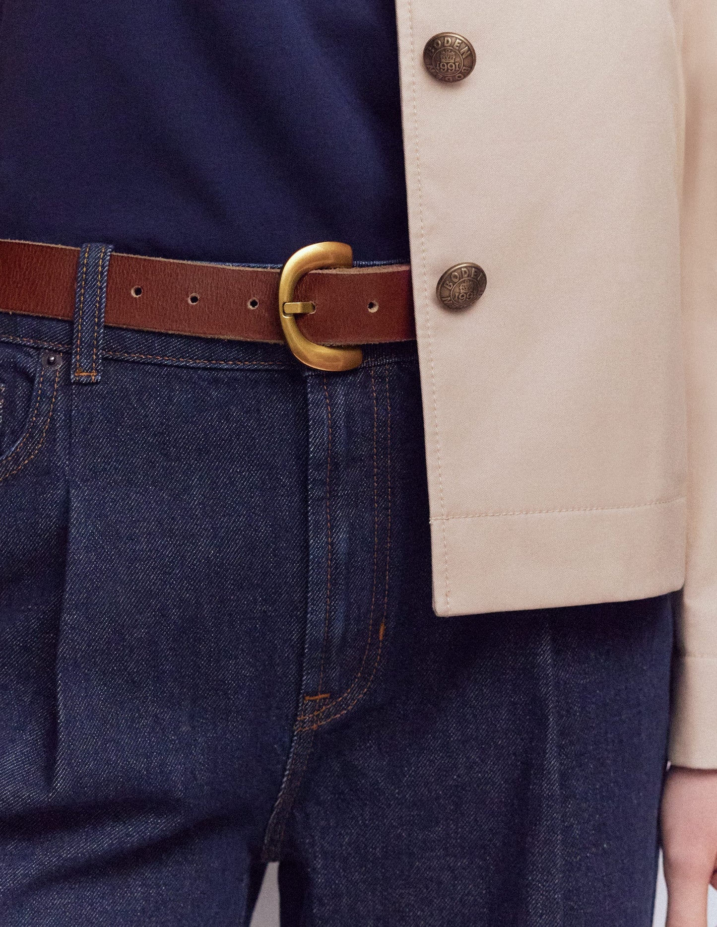 Chunky Hardware Belt-Dark Tan