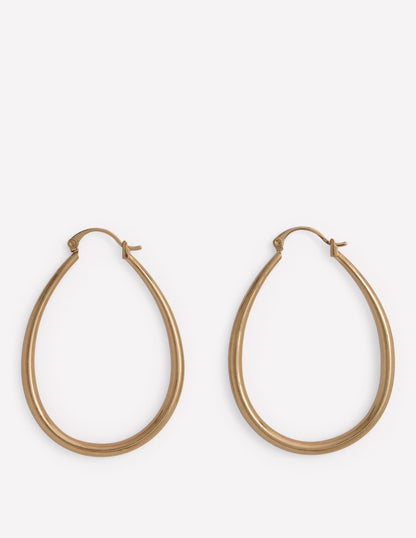 Large Clean Metal Hoops-Gold Colour-1