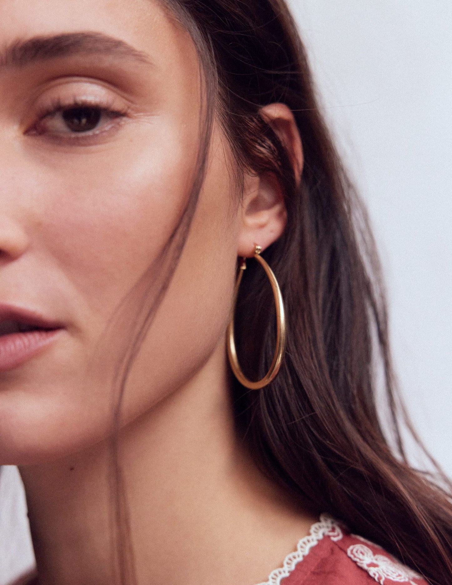 Large Clean Metal Hoops-Gold Colour