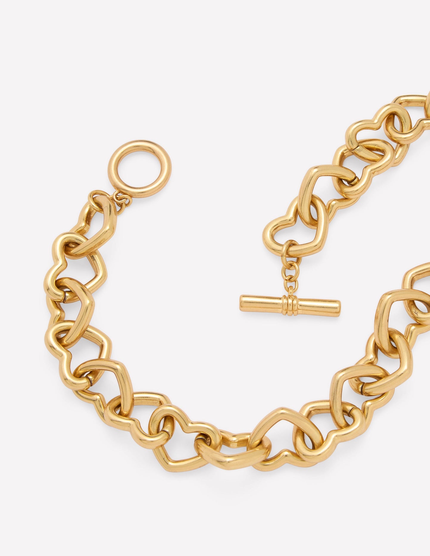 Chunky Heart Chain Necklace-Gold