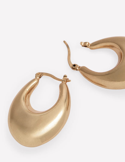 Chunky Clean Metal Hoops-Gold Colour-5