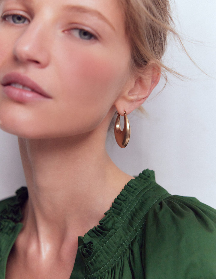 Chunky Clean Metal Hoops-Gold Colour