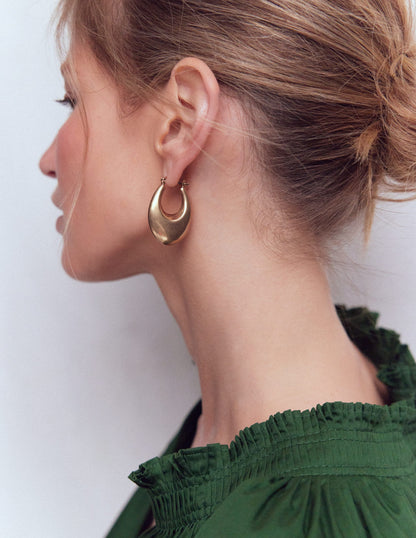Chunky Clean Metal Hoops-Gold Colour-2