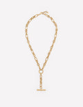 Drop Chain T-bar Necklace-Gold Colour