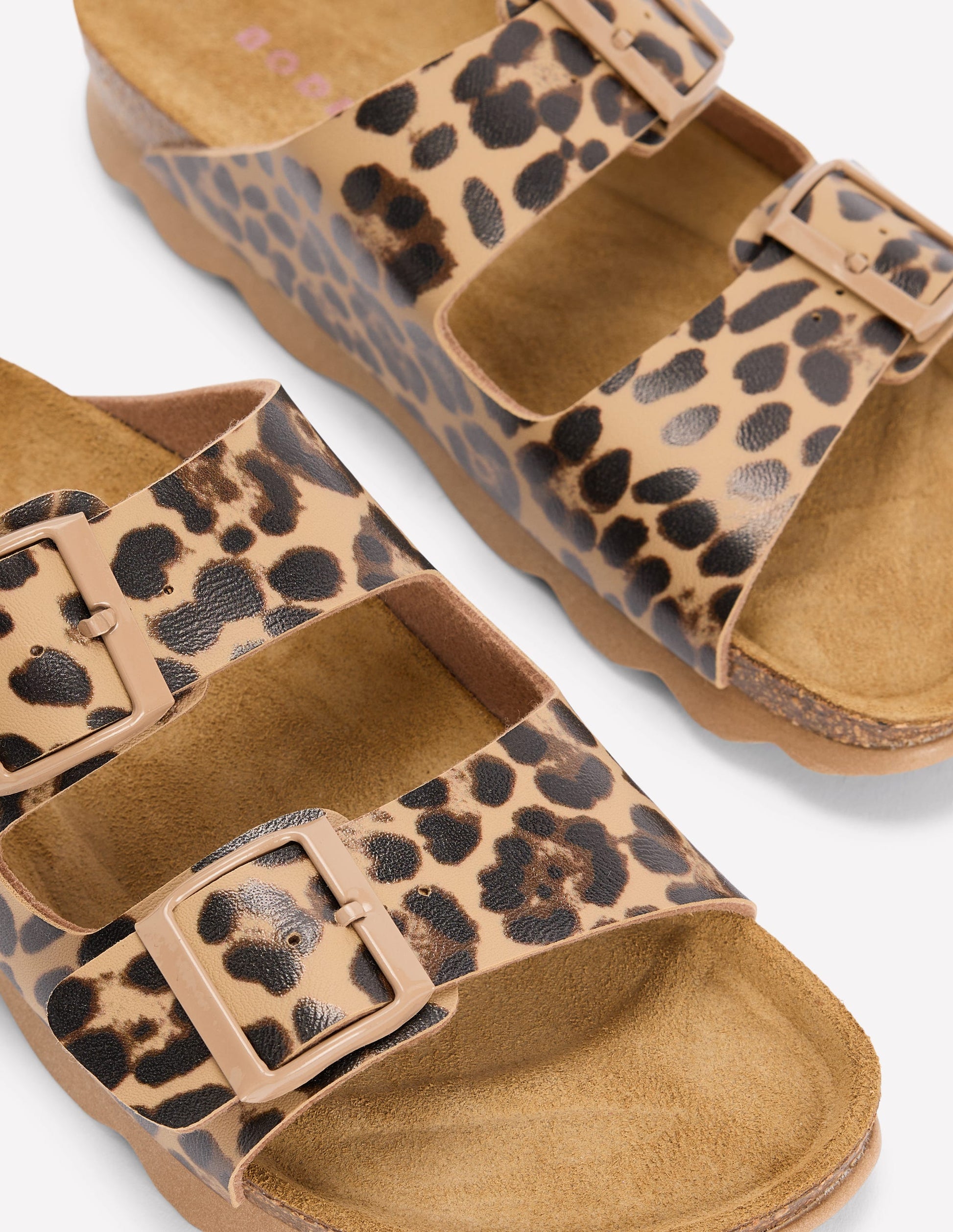 Lyla Printed Buckle Sliders-Leopard-4
