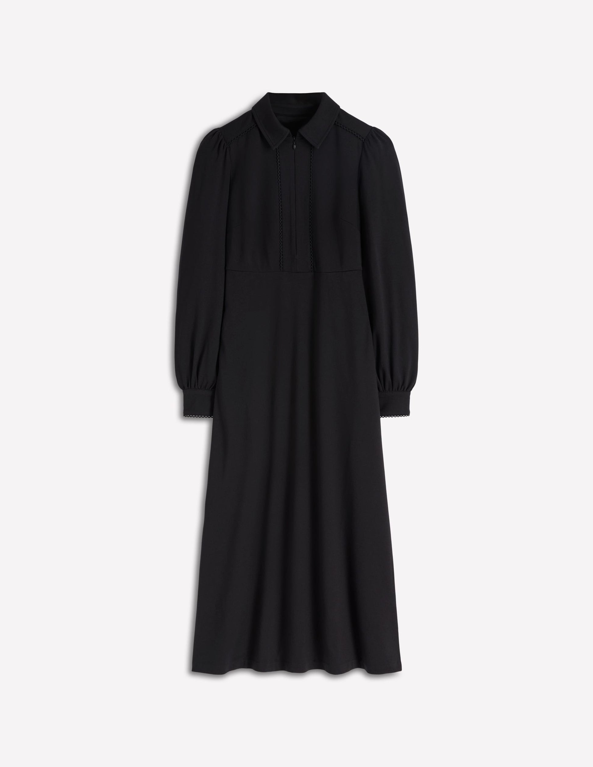 Pip Zip-Up Ponte Midi Dress-Black-5