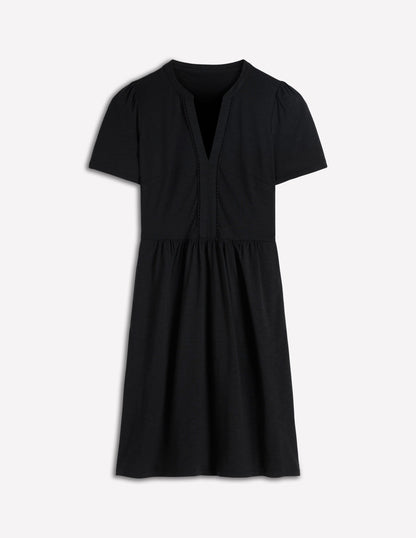 Naomi Short Jersey Dress-Black-5