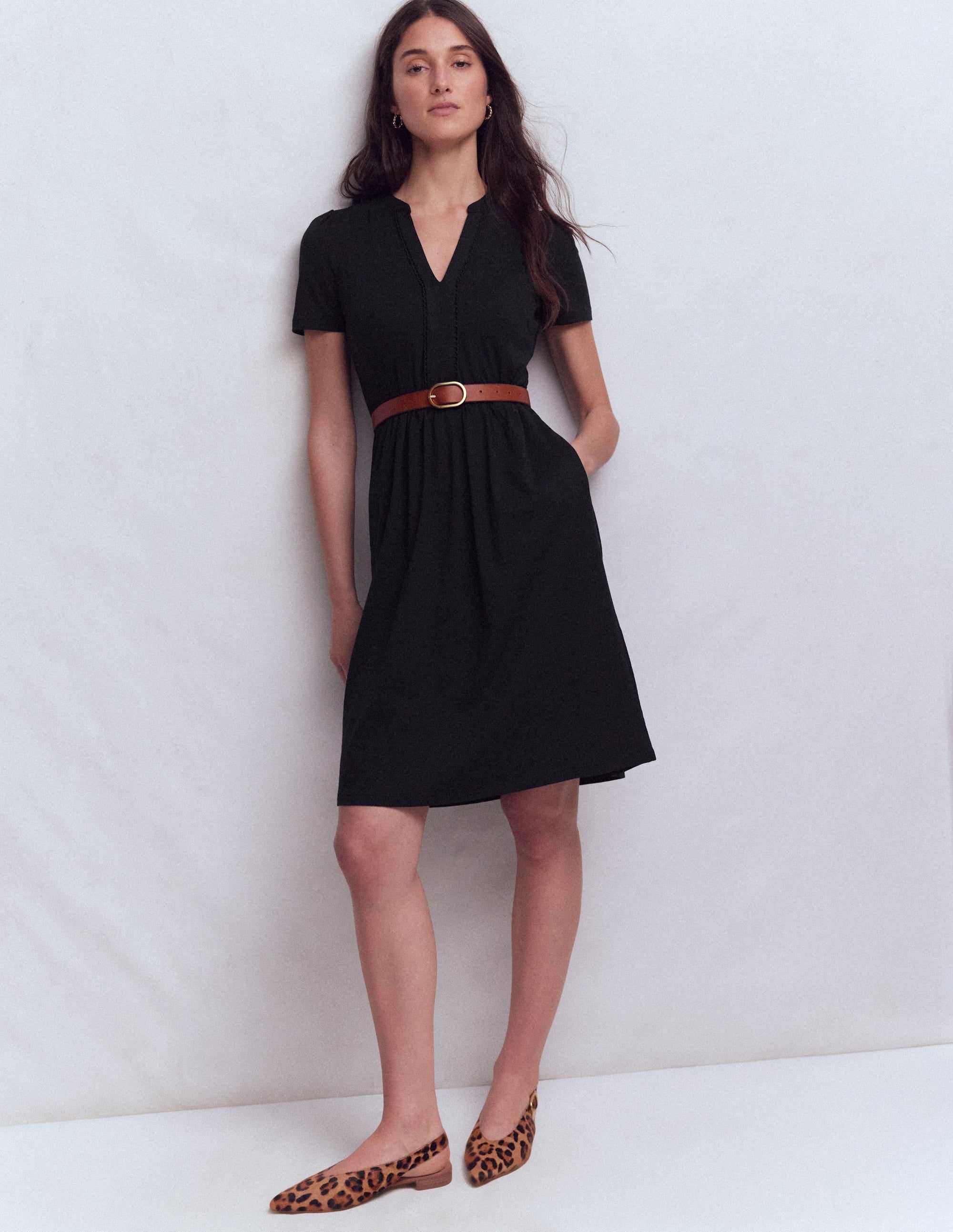 Naomi Short Sleeve Dress-Black - Image 1