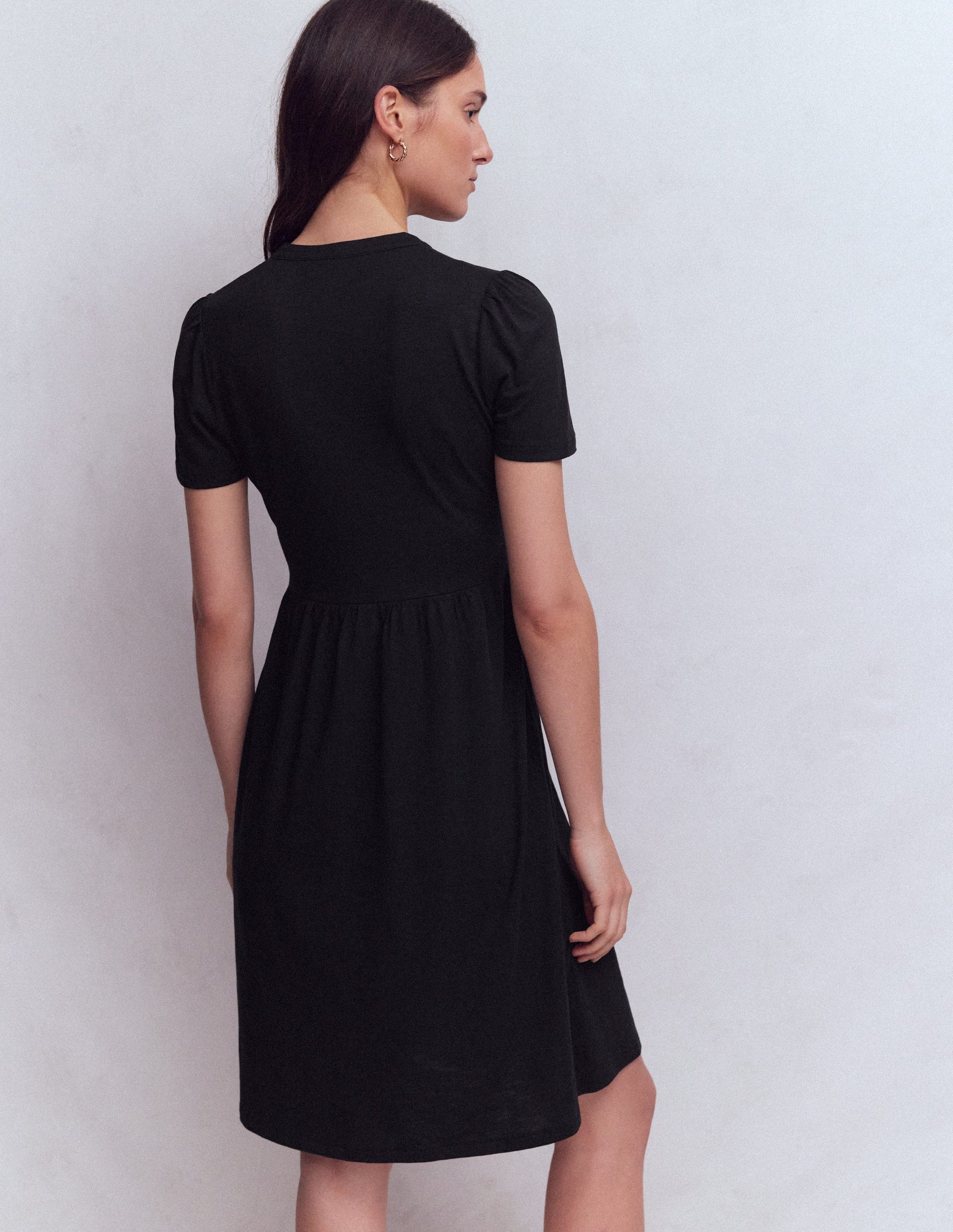 Naomi Short Jersey Dress-Black-3