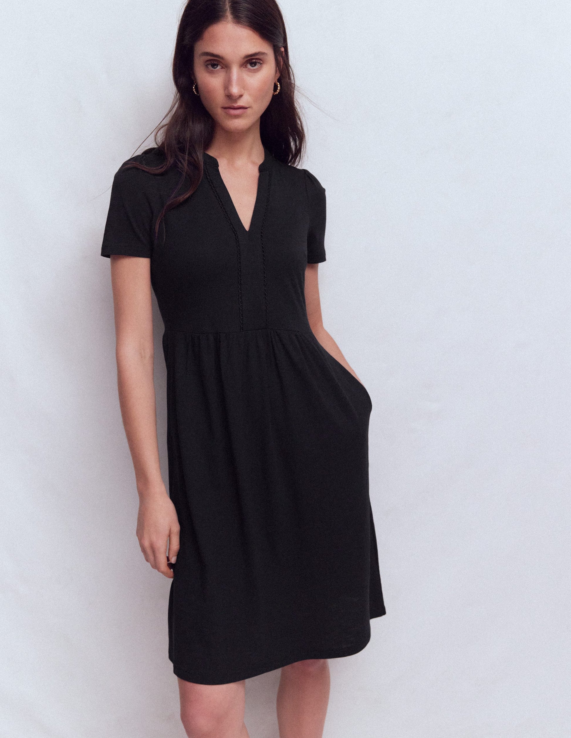 Naomi Short Jersey Dress-Black-4