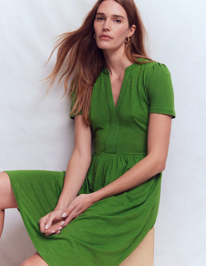 Naomi Short Jersey Dress-Promenade Green-1