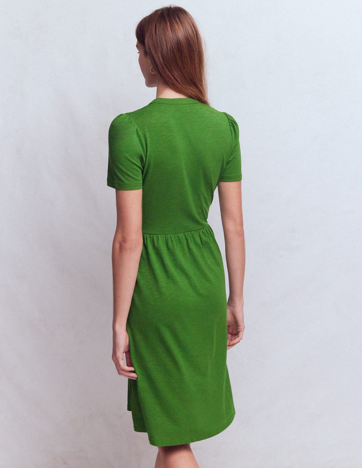 Naomi Short Jersey Dress-Promenade Green