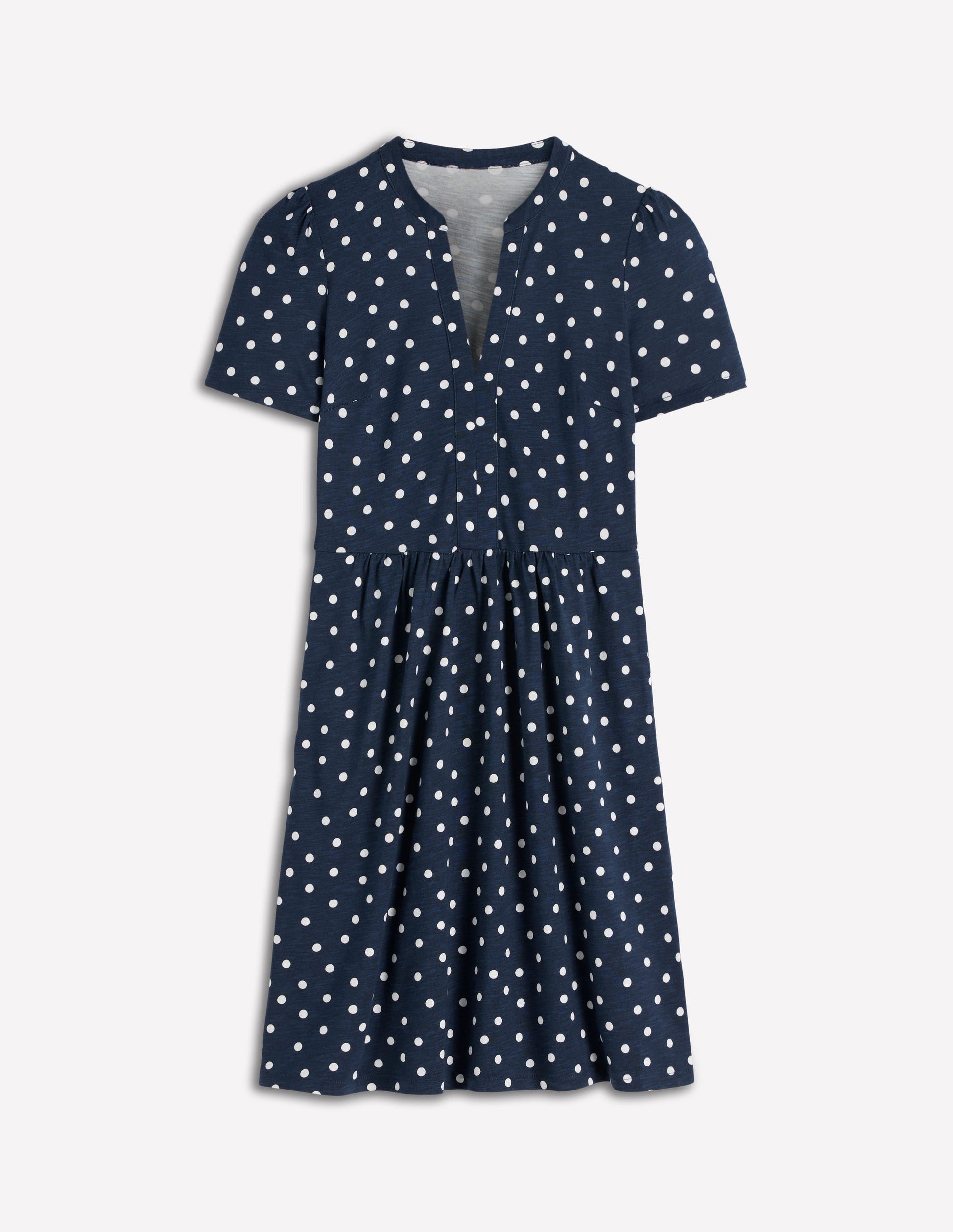 Naomi Short Jersey Dress-French Navy, Painted Dot-4