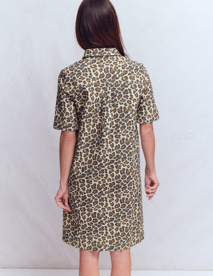 Zia Pocket Shift Dress-Almond Milk, Cheetah Pop-3