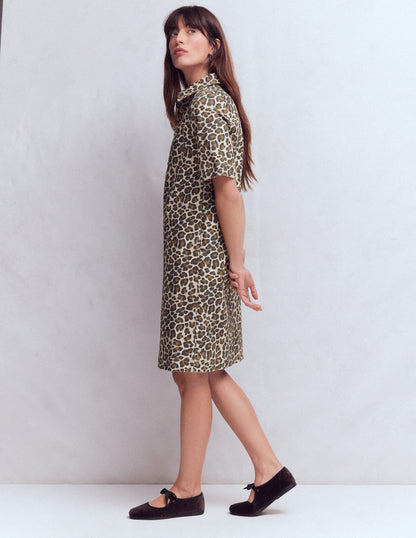 Zia Pocket Shift Dress-Almond Milk, Cheetah Pop-4