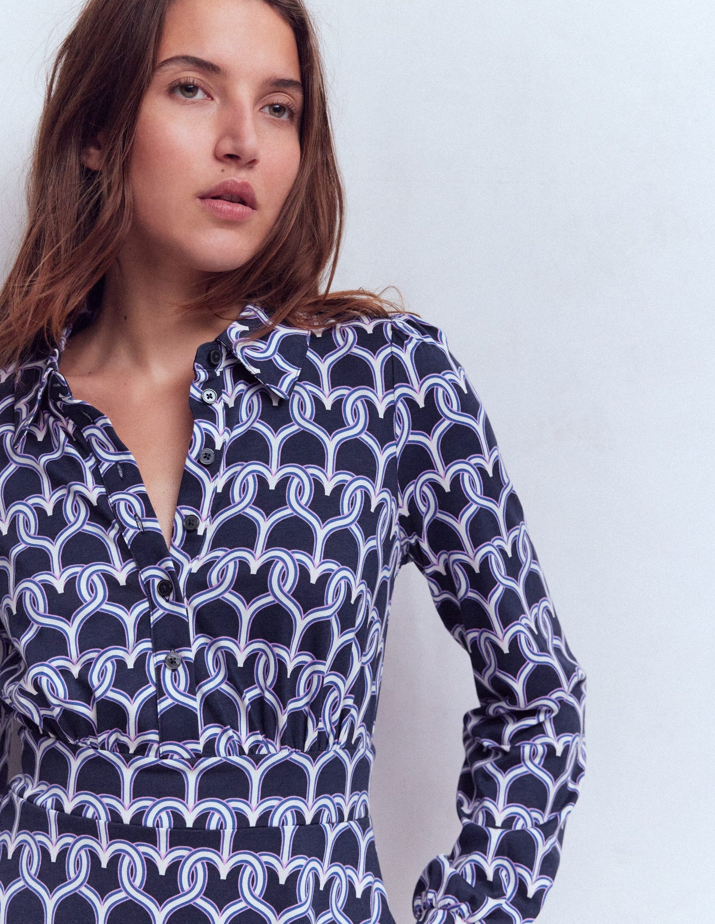 Orla Short Jersey Shirt Dress-Heart Chain