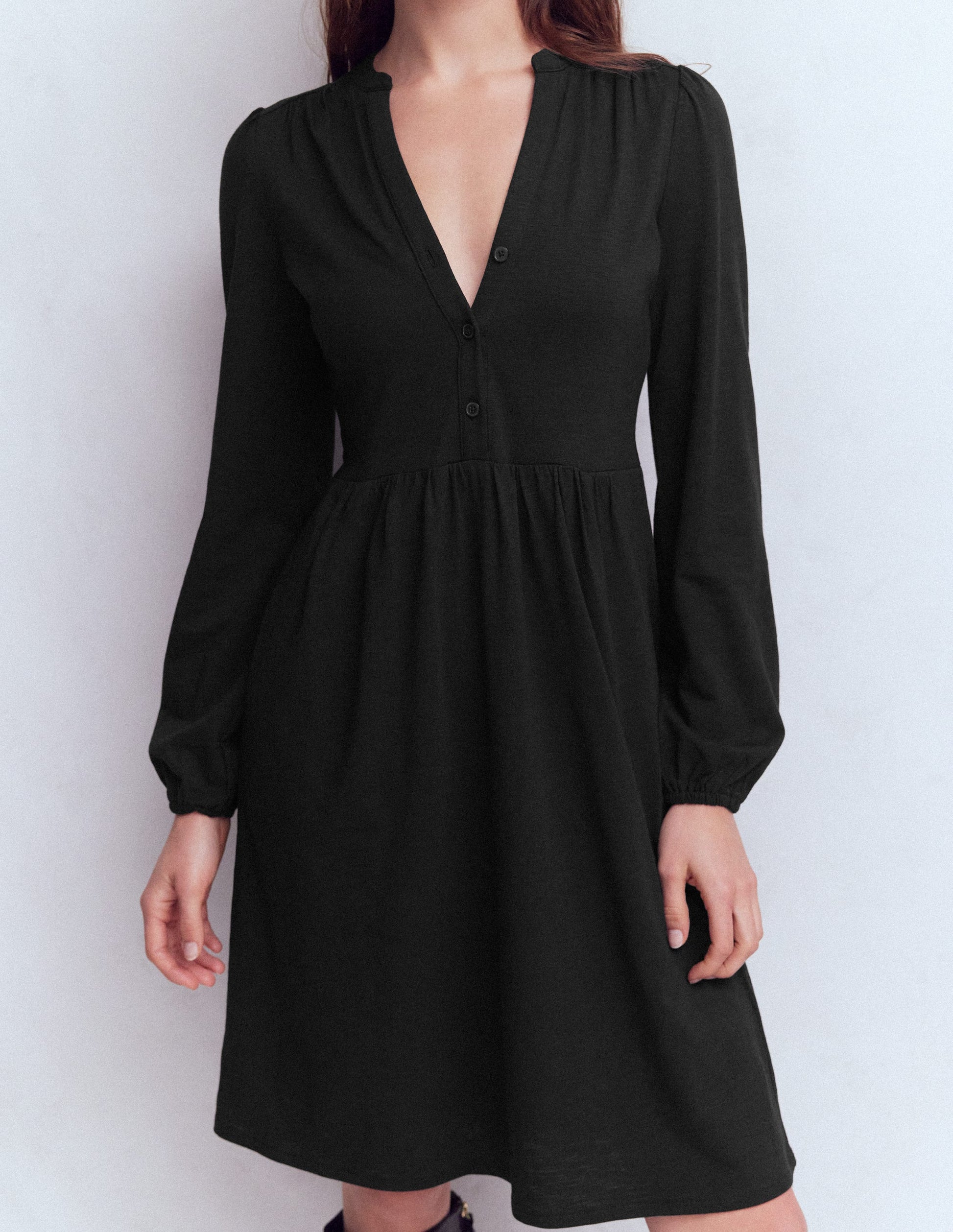 Amy Short Jersey Dress-Black-2