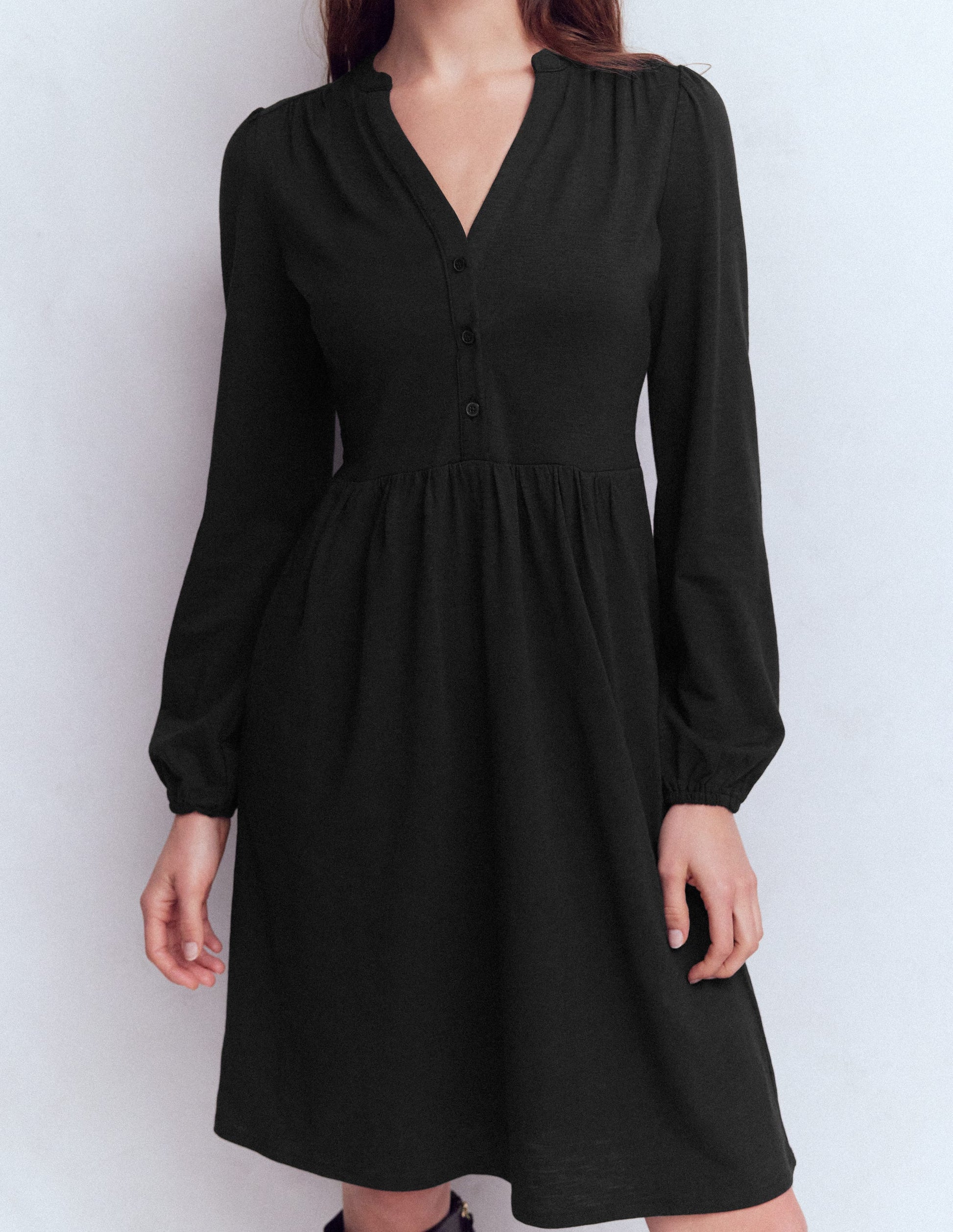 Amy Short Jersey Dress-Black-3