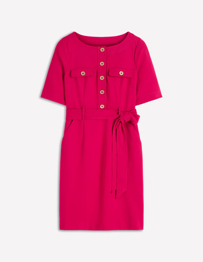 Bria Ponte Shift Dress-Pomegranate-5