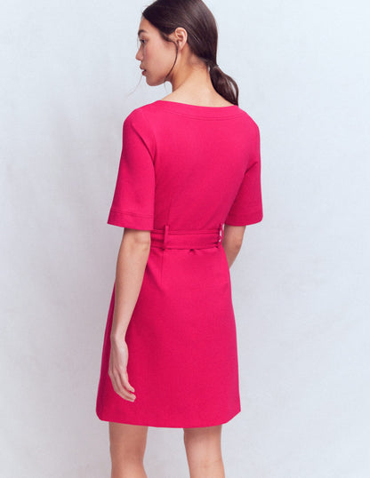 Bria Ponte Shift Dress-Pomegranate-3