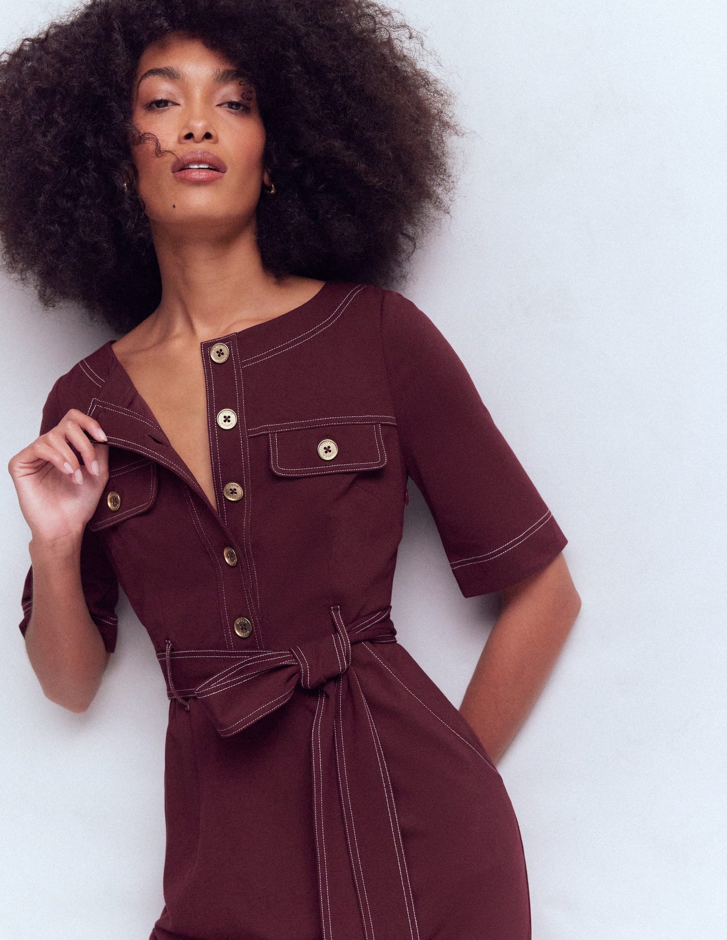 Bria Ponte Midi Dress-Deep Wisteria