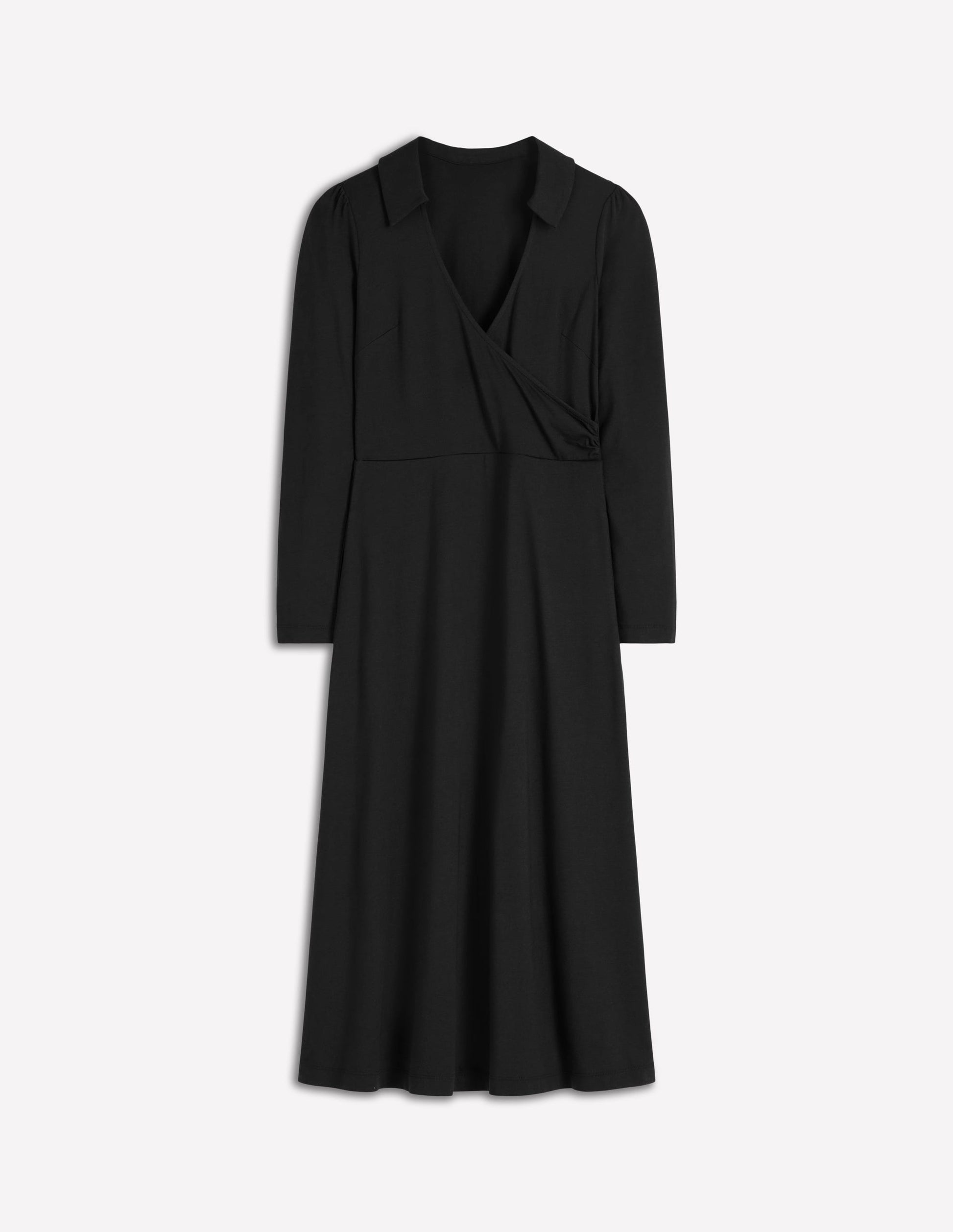 Carla Jersey Wrap Dress-Black | Boden Global Carla Jersey Wrap Dress-Black | Boden Global