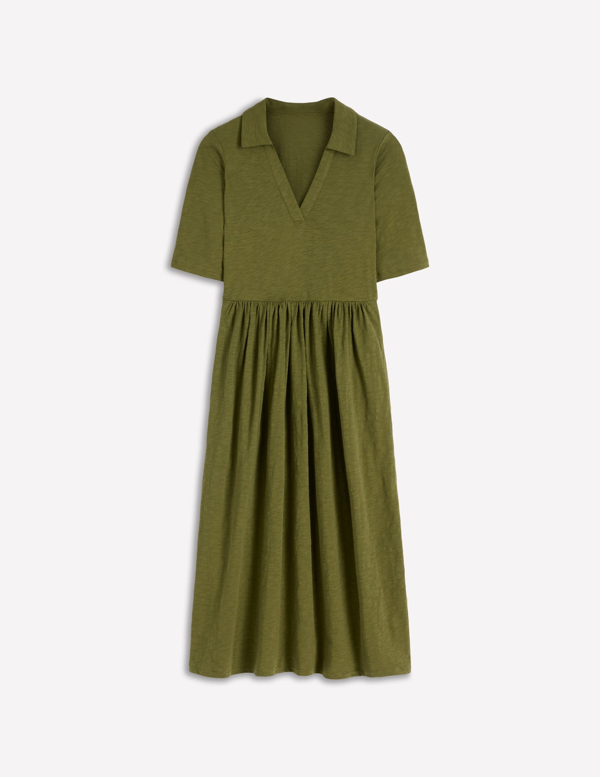 Aria Collared Jersey Dress-Promenade Green-7