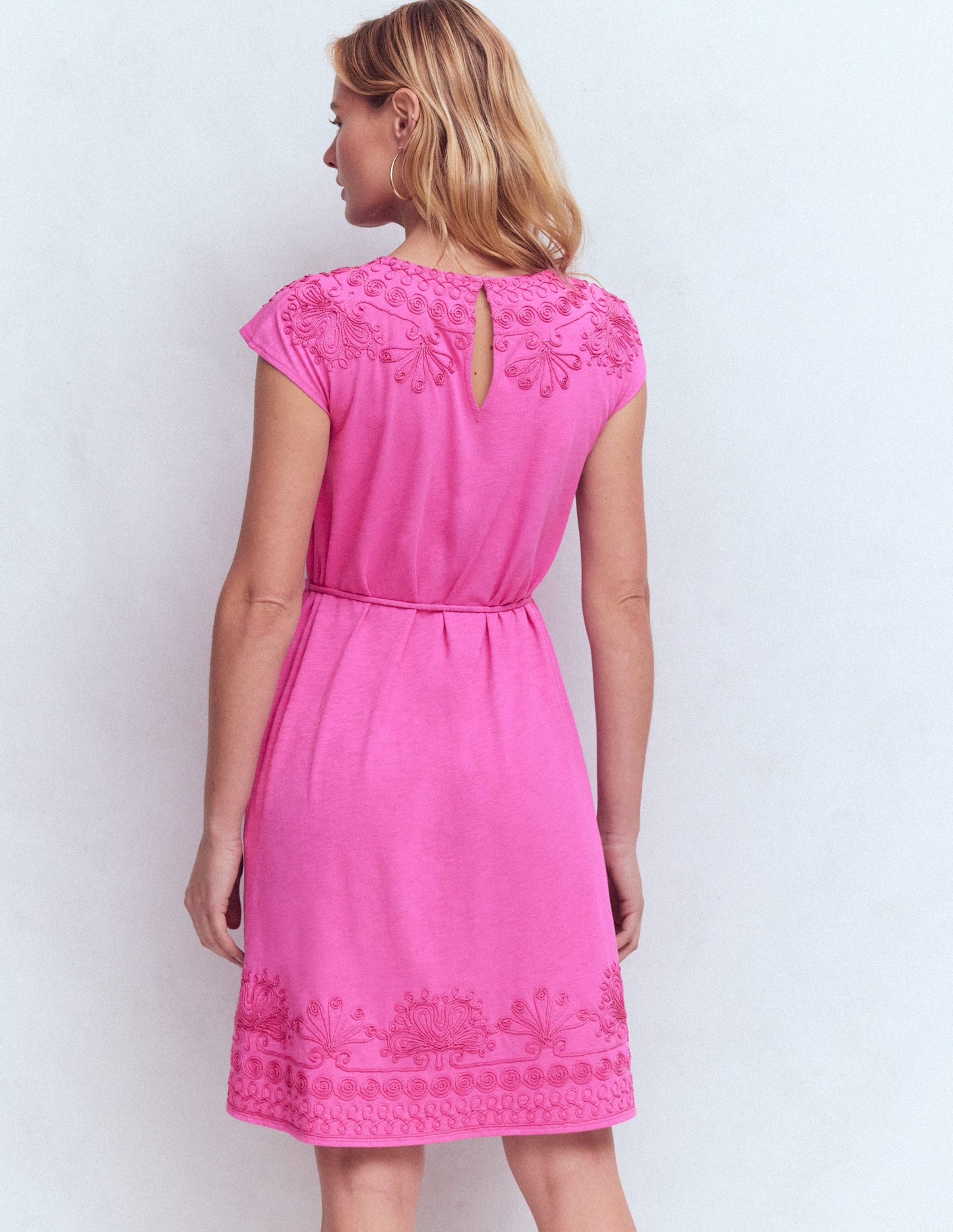 Jersey Cutwork Short Dress-Passion Flower