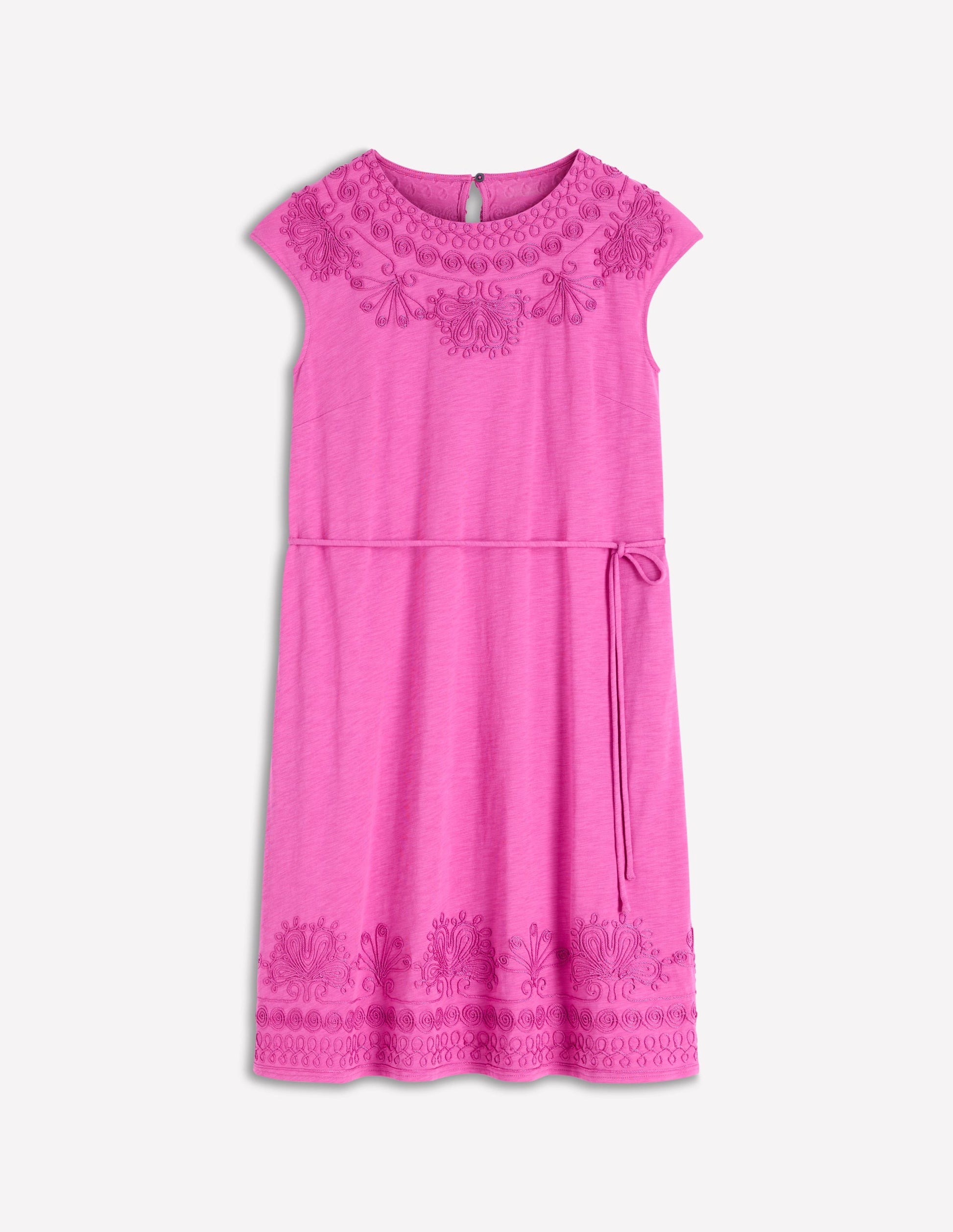 Embroidered Jersey Short Dress-Passion Flower-5