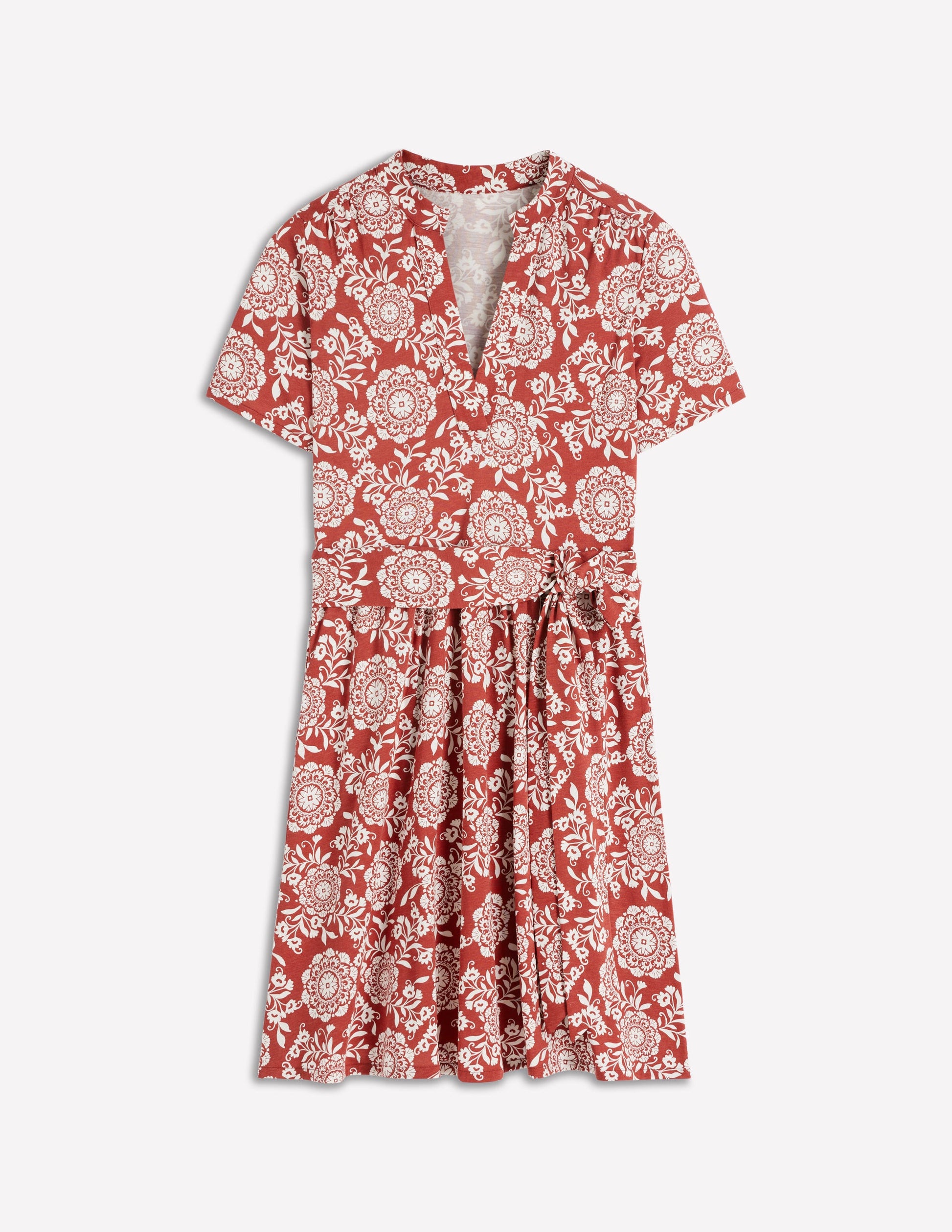 Daisy Flippy Jersey Dress-Roasted Chestnut, Blossom-5