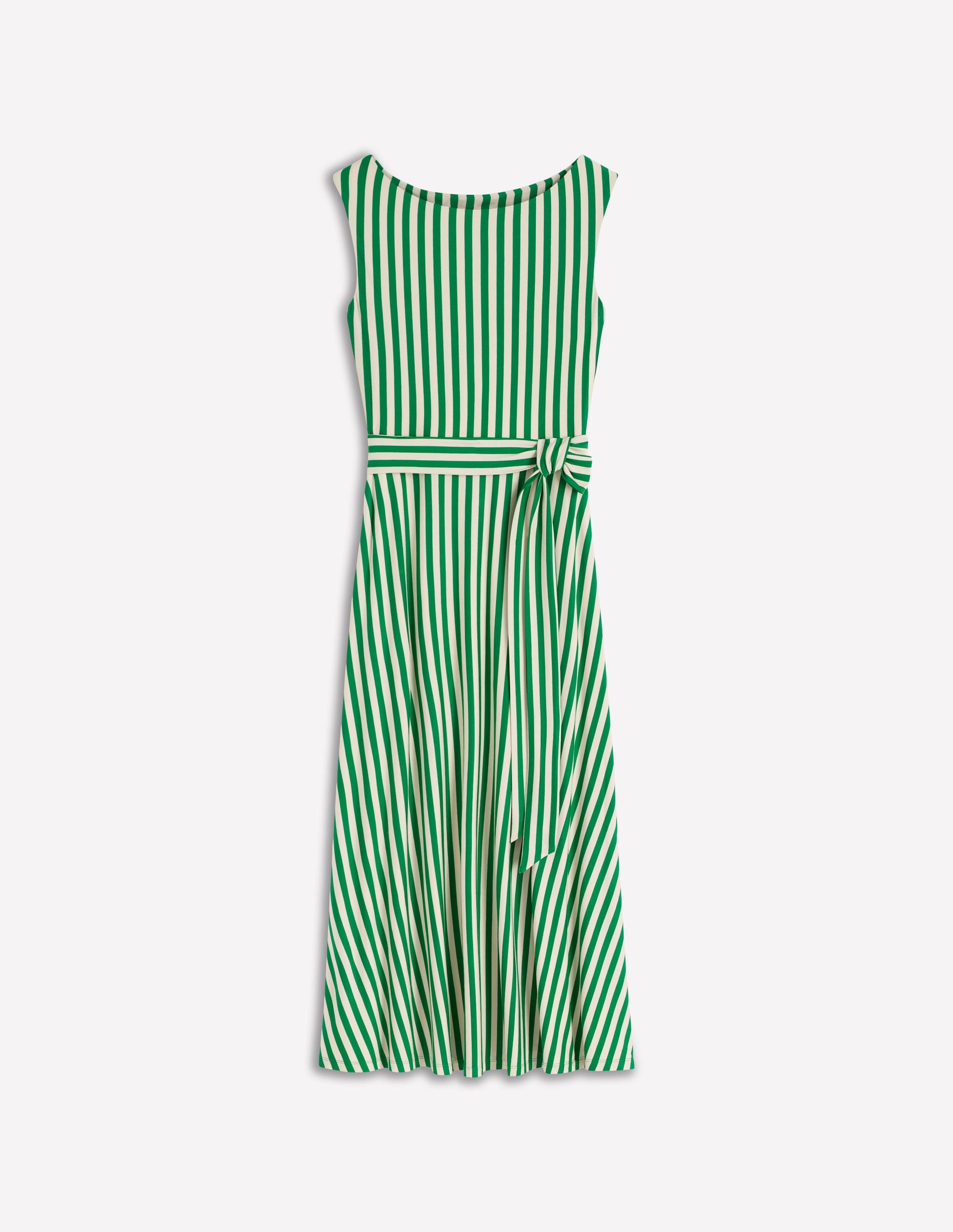 Tamsin Jersey Midi Dress-Fresh Green and Ivory Stripe - Image 7
