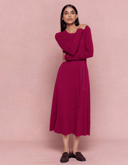 Isobel Knitted Midi Dress-Pomegranate-6